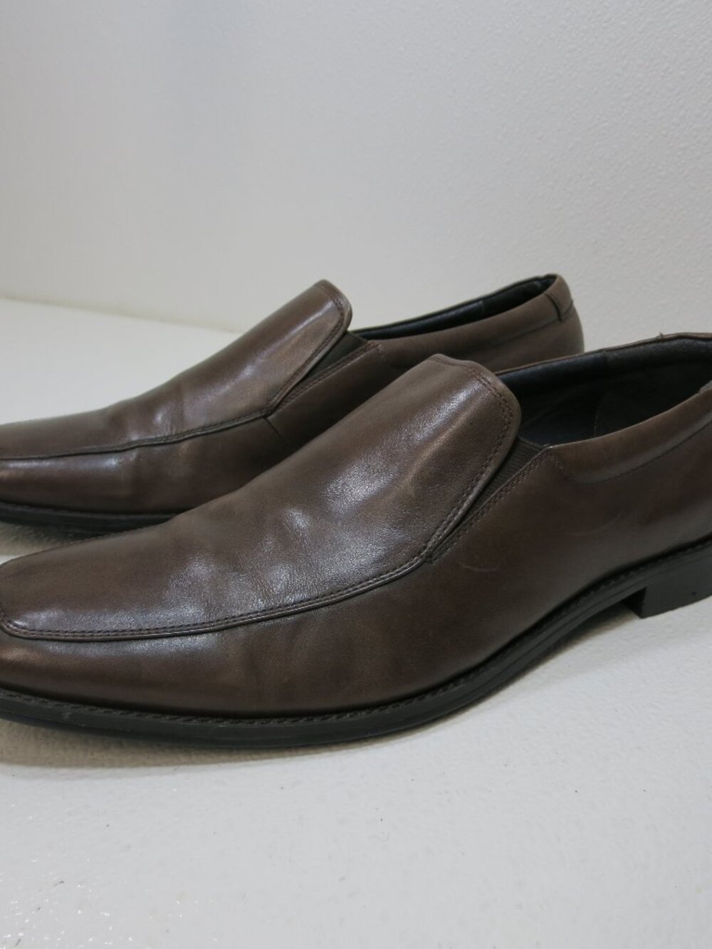 Aston Grey Leather Dress Square Toe Fashion Loafers Footwear Men's Shoes 11 M